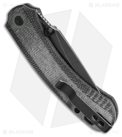 QSP Coyote Button Liner Lock Knife Black Micarta (3.2" Black SW)
