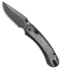 QSP Coyote Button Liner Lock Knife Black Micarta (3.2" Black SW)