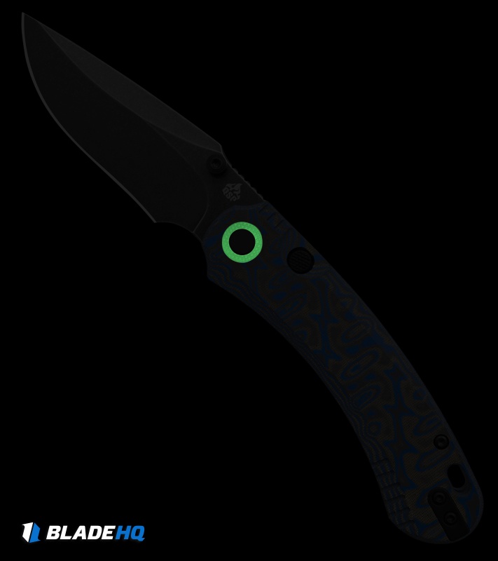 QSP Coyote Button Liner Lock Knife Blue Multicolor Micarta (3.2" Black SW)