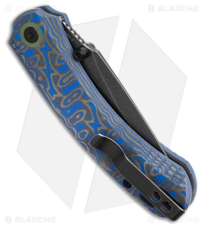 QSP Coyote Button Liner Lock Knife Blue Multicolor Micarta (3.2" Black SW)