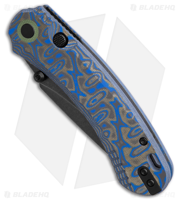 QSP Coyote Button Liner Lock Knife Blue Multicolor Micarta (3.2" Black SW)