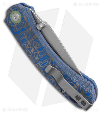 QSP Coyote Button Liner Lock Knife Blue Multicolor Micarta (3.2" SW)