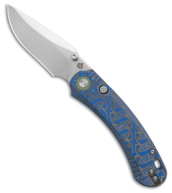 QSP Coyote Button Liner Lock Knife Blue Multicolor Micarta (3.2" SW)