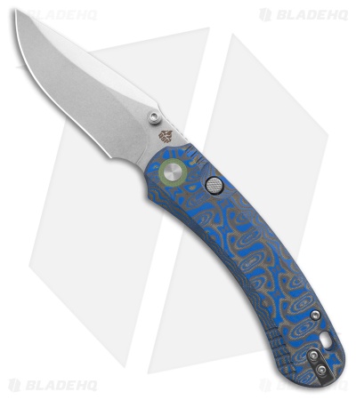 QSP Coyote Button Liner Lock Knife Blue Multicolor Micarta (3.2" SW)