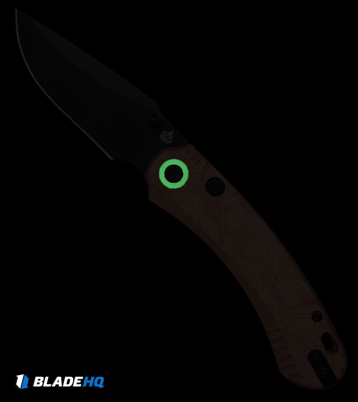 QSP Coyote Button Liner Lock Knife Copper Foil G-10 (3.2" Black)