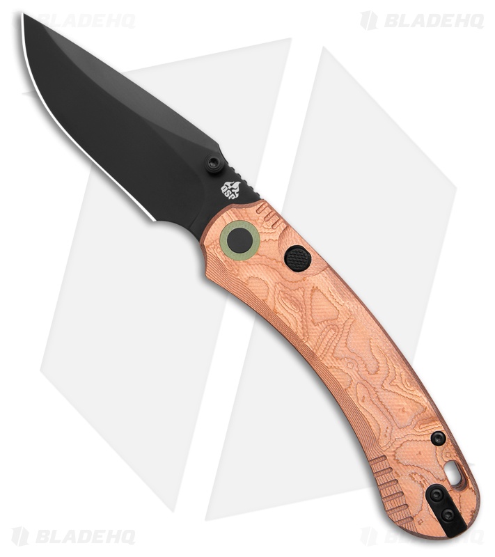QSP Coyote Button Liner Lock Knife Copper Foil G-10 (3.2" Black)