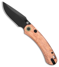 QSP Coyote Button Liner Lock Knife Copper Foil G-10 (3.2" Black)