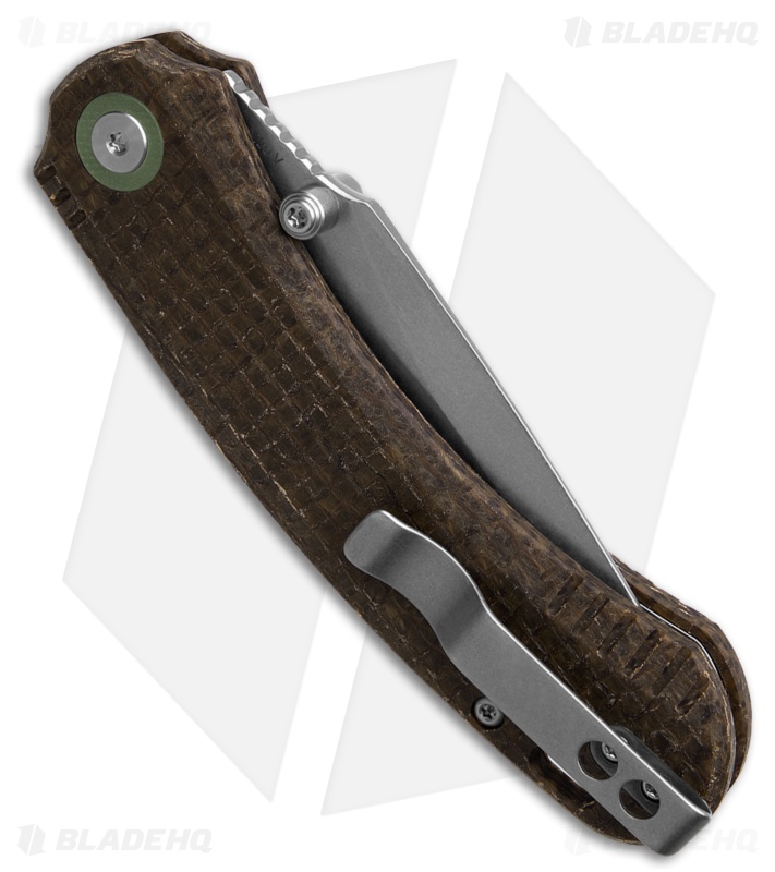 QSP Coyote Button Liner Lock Knife Glow-In-The-Dark Burlap Micarta (3.2" SW)