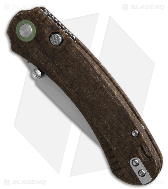 QSP Coyote Button Liner Lock Knife Glow-In-The-Dark Burlap Micarta (3.2" SW)