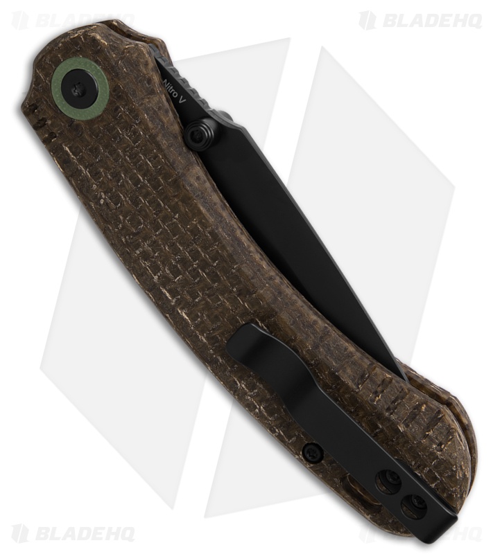 QSP Coyote Button Liner Lock Knife Glow-In-The-Dark Burlap Micarta (3.2" Black)
