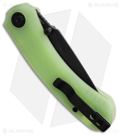 QSP Coyote Button Liner Lock Knife Glow-In-The-Dark G-10 (3.2" Black)