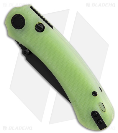 QSP Coyote Button Liner Lock Knife Glow-In-The-Dark G-10 (3.2" Black)