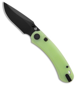 QSP Coyote Button Liner Lock Knife Glow-In-The-Dark G-10 (3.2" Black)