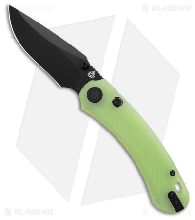 QSP Coyote Button Liner Lock Knife Glow-In-The-Dark G-10 (3.2" Black)
