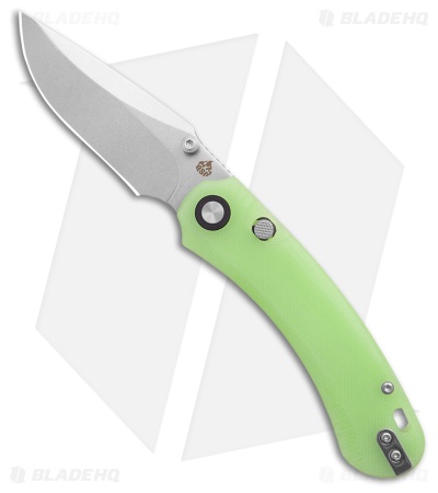 QSP Coyote Button Liner Lock Knife Glow-In-The-Dark G-10 (3.2" SW)