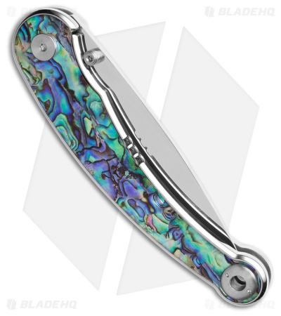 QSP Dolphin Liner Lock Knife Abalone (3.2" Mirror Polish)