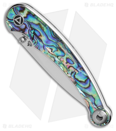 QSP Dolphin Liner Lock Knife Abalone (3.2" Mirror Polish)