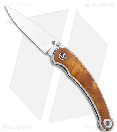 QSP Dolphin Liner Lock Knife Stabilized Wood (3.2" Mirror Polish) QS161-B