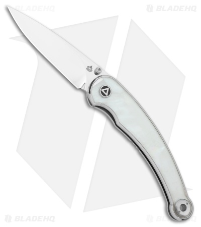 QSP Dolphin White White Pearl Shell Drop Point Mirror 14C28N
