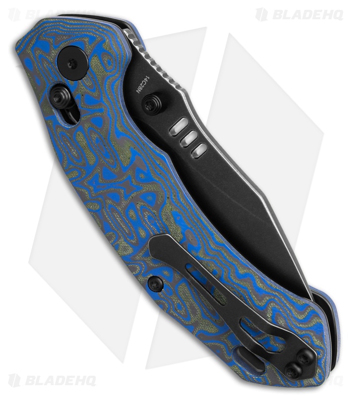 QSP Elk Glyde Lock Knife Blue-Black Micarta (3.1" Black)