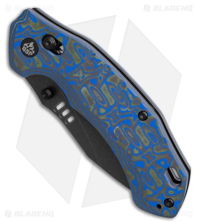 QSP Elk Glyde Lock Knife Blue-Black Micarta (3.1" Black)