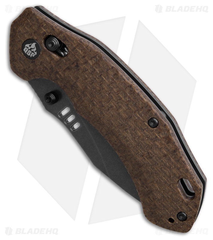 QSP Elk Glyde Lock Knife Glow-In-The-Dark Burlap Micarta (3.1" Black)