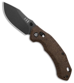 QSP Elk Glyde Lock Knife Glow-In-The-Dark Burlap Micarta (3.1" Black)