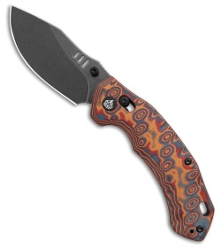 QSP Elk Glyde Lock Knife Yellow-Blue-Red Micarta (3.1" Black)