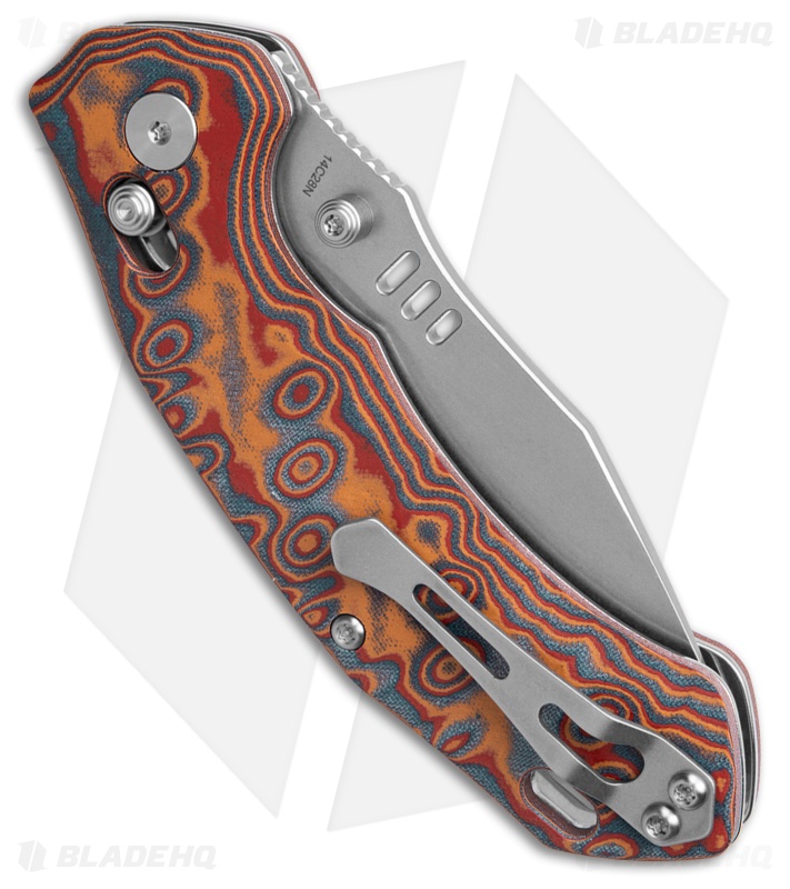 QSP Elk Glyde Lock Knife Yellow-Blue-Red Micarta (3.1" SW)