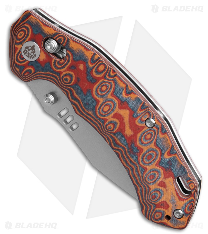 QSP Elk Glyde Lock Knife Yellow-Blue-Red Micarta (3.1" SW)