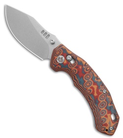 QSP Elk Glyde Lock Knife Yellow-Blue-Red Micarta (3.1" SW)