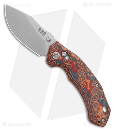 QSP Elk Glyde Lock Knife Yellow-Blue-Red Micarta (3.1" SW)