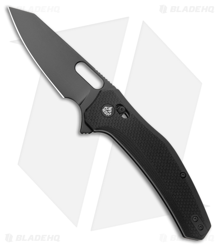 QSP Emu Pocket Knife Black G-10 Wharncliffe Black 14C28N