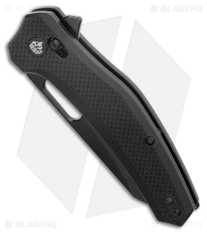 QSP Emu Pocket Knife Black G-10 Wharncliffe Black 14C28N