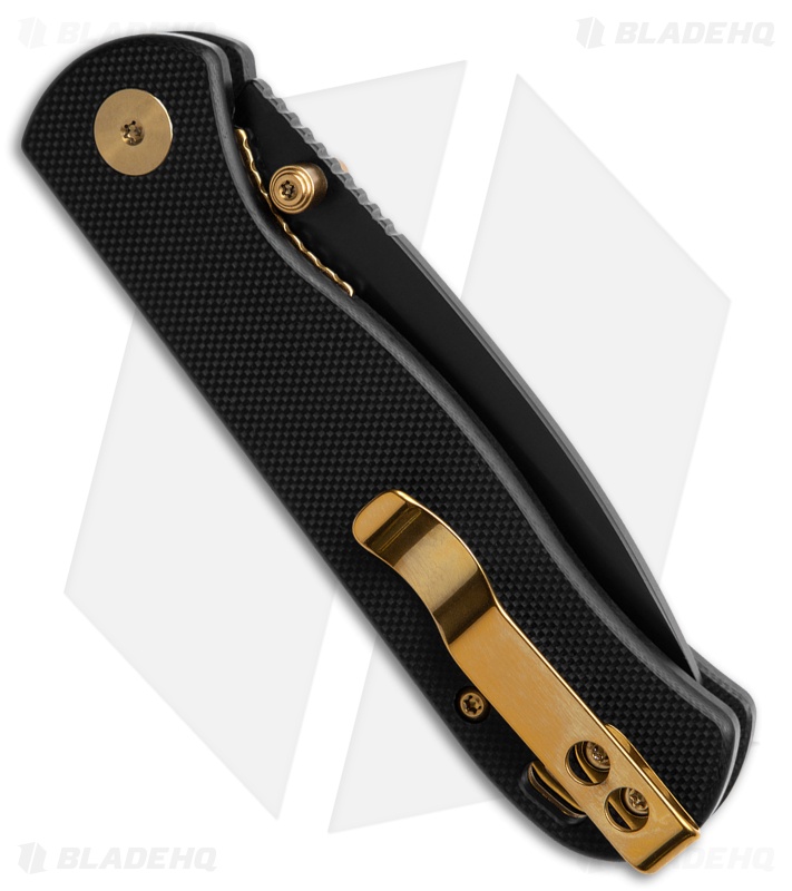 QSP Ferret Liner Lock Knife Black G-10 (3" Black Nitro-V)