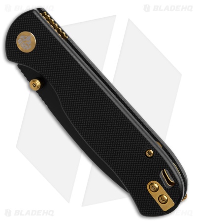 QSP Ferret Liner Lock Knife Black G-10 (3" Black Nitro-V)