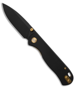 QSP Ferret Liner Lock Knife Black G-10 (3" Black Nitro-V)