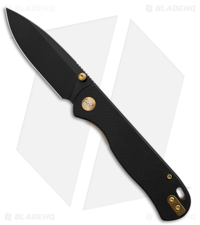 QSP Ferret Liner Lock Knife Black G-10 (3" Black Nitro-V)