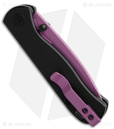 QSP Ferret Liner Lock Knife Black G-10 (3" Purple Nitro-V)