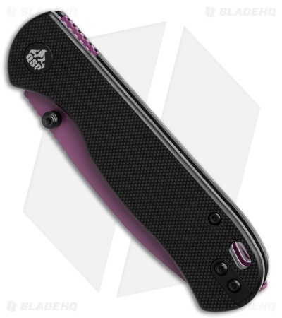 QSP Ferret Liner Lock Knife Black G-10 (3" Purple Nitro-V)