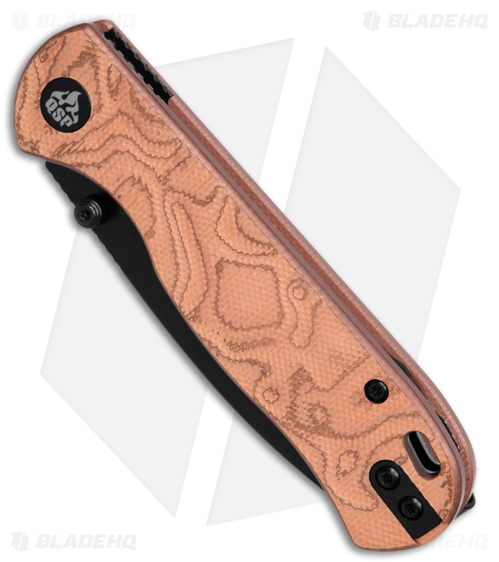 QSP Ferret Liner Lock Knife Copper Foil G-10 (3" Black Nitro-V)