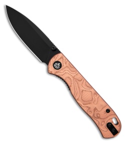 QSP Ferret Liner Lock Knife Copper Foil G-10 (3" Black Nitro-V)