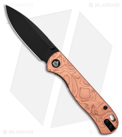 QSP Ferret Liner Lock Knife Copper Foil G-10 (3" Black Nitro-V)