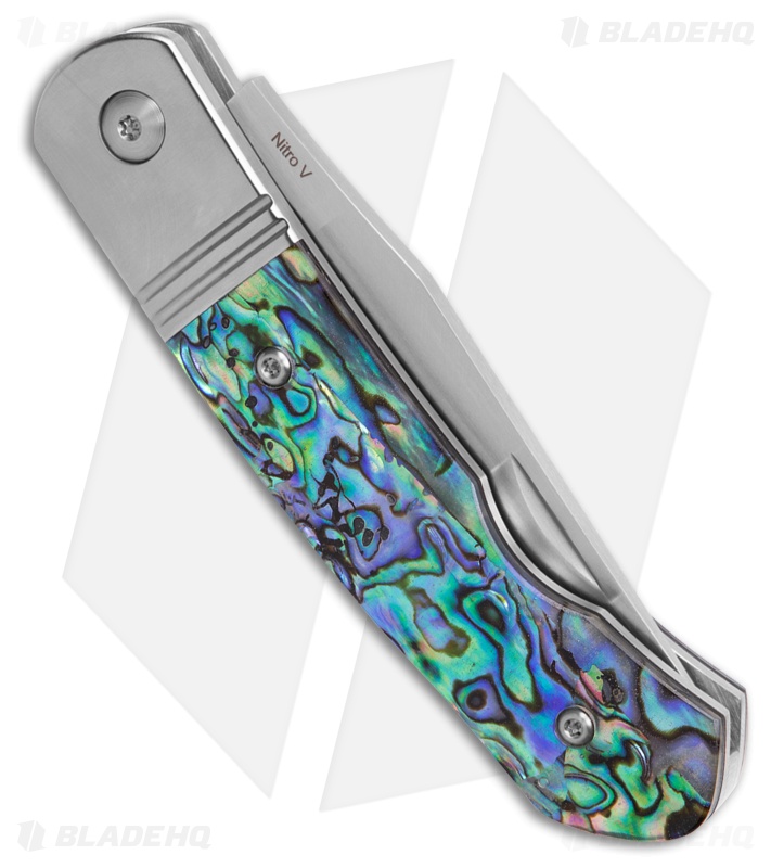 QSP Heron Slip Joint Knife Abalone + Stainless Steel Bolsters (2.75" Satin)