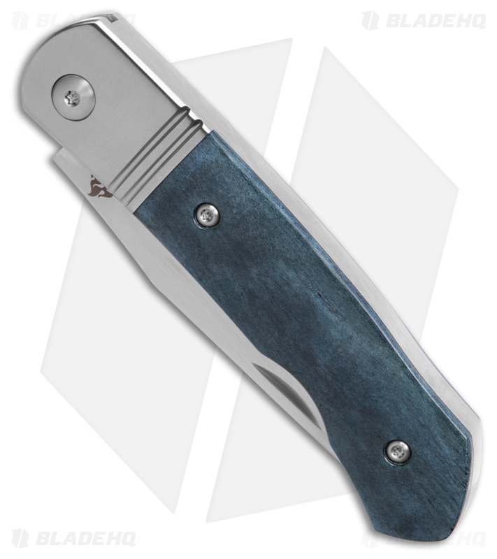 QSP Heron Slip Joint Knife Blue Bone + Stainless Steel Bolsters (2.75" Satin)