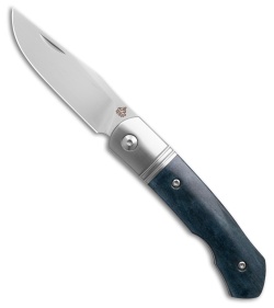 QSP Heron Slip Joint Knife Blue Bone + Stainless Steel Bolsters (2.75" Satin)