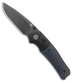 QSP Jacob Lundquist Vault Glyde Lock Knife Black Al + Blue CF (3.25&quot; Black SW) | 222868