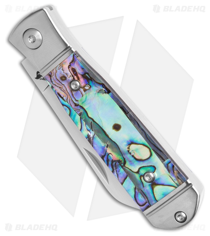 QSP Jumping Jack Knife Abalone Handle Satin Blade