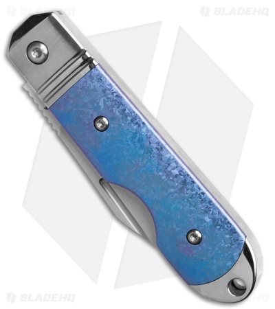 QSP Moray Slip Joint Knife Blue Crystal Titanium (2.7" Satin Vanax)