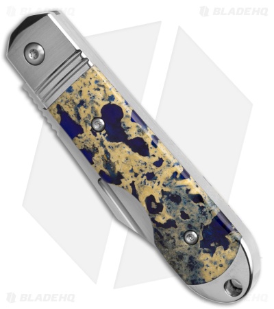 QSP Moray Slip Joint Knife Raffir Calceon Ocean Blue (2.7" Satin Vanax)